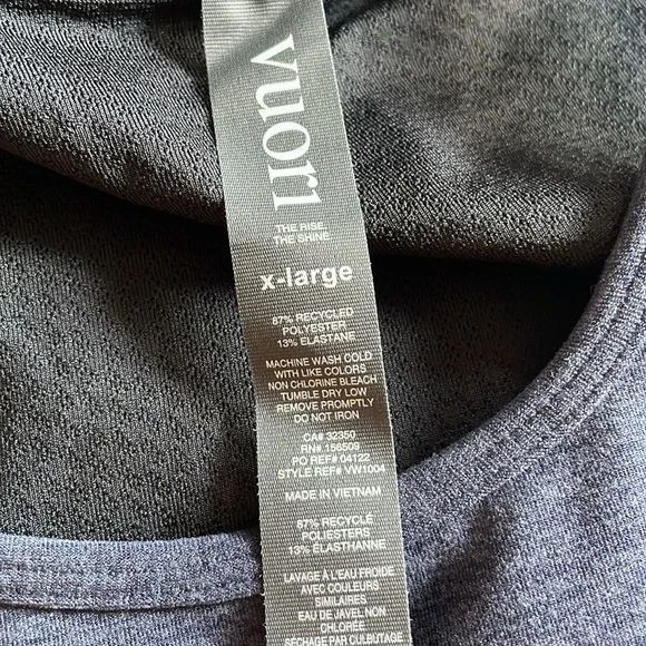 Vuori Elevation Plyo Tank Navy Blue Heathered Size XL - Picture 6 of 6